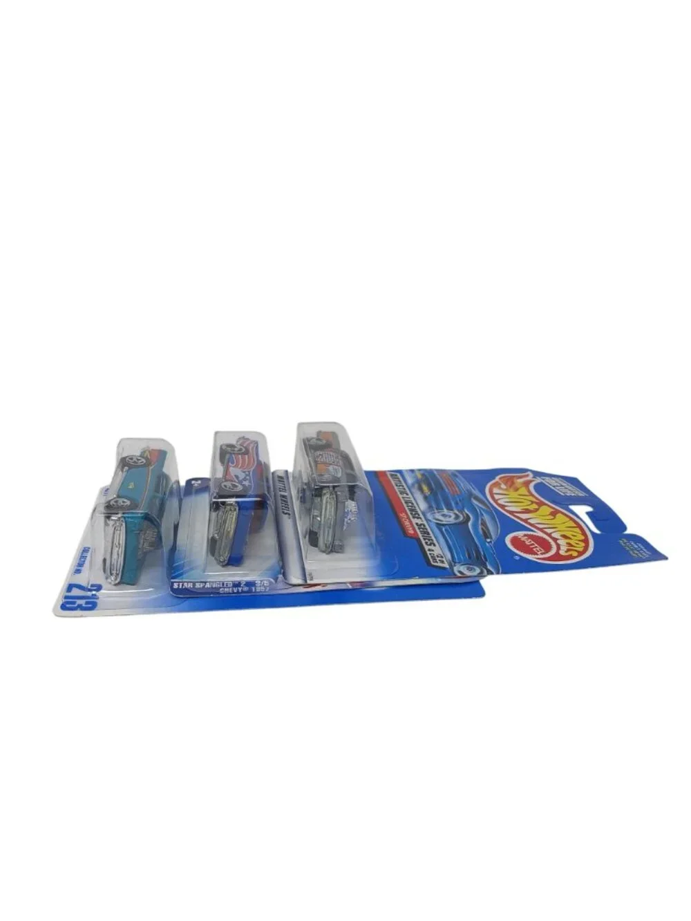 3 Hot Wheels 57 Chevy Die-Cast Cars Artistic License Star Spangled Blue New #D-3